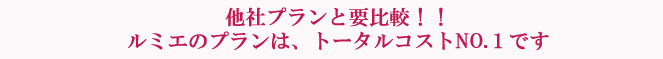 他社プランと要比較！ルミエはすべて込！